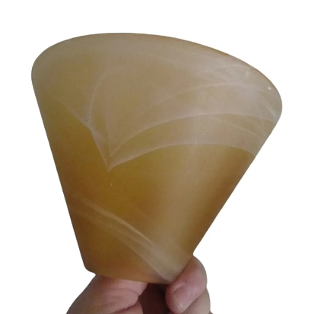 HEAVYWEIGHT Twin Glass Pendant Light Cover Creamy Caramel Tan Sconces Set